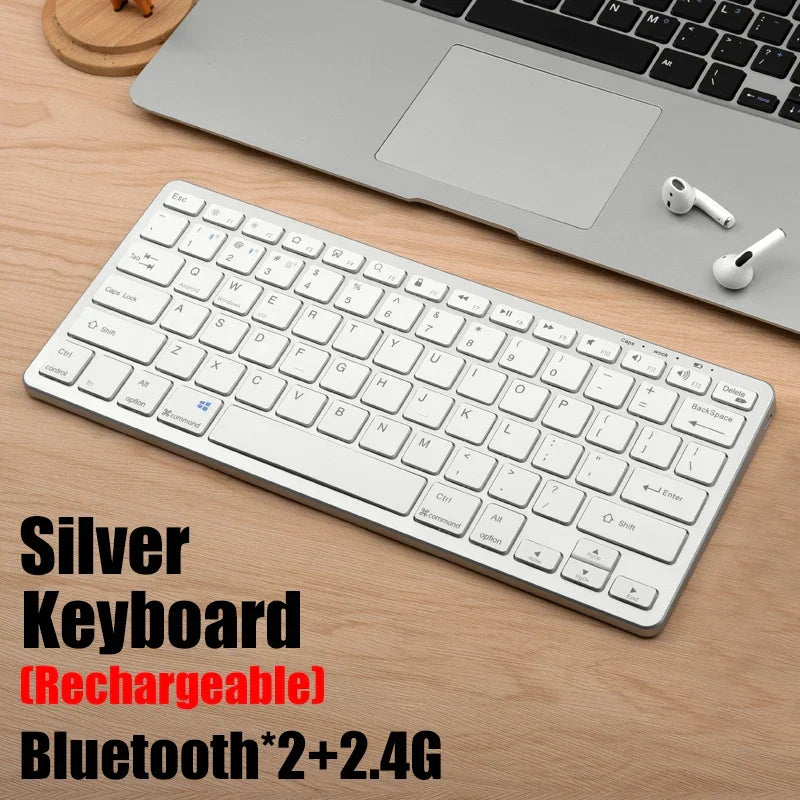 KM02 Wireless Keyboard, Bluetooth 5.0 and 2.4G