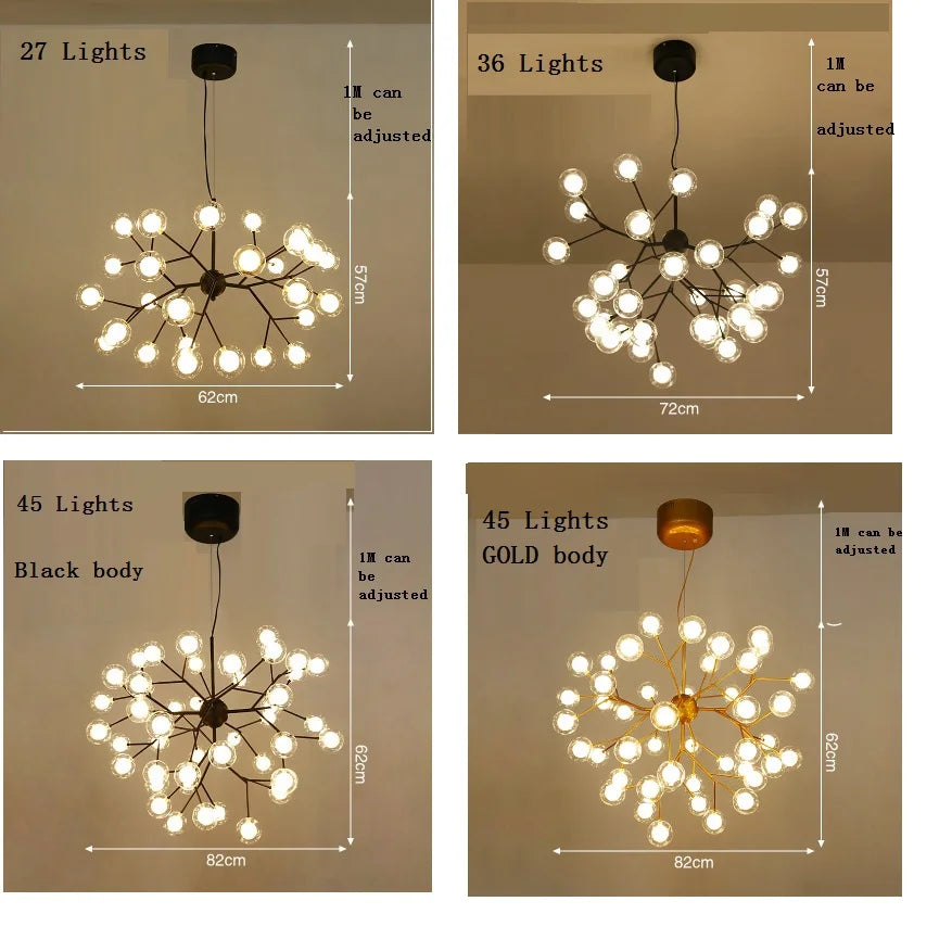 Firefly Branch Chandelier, G4 LED, 9 to 54 Lights