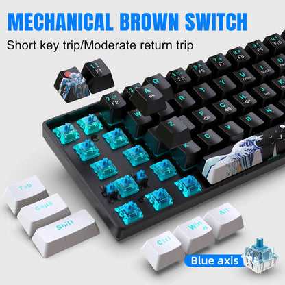 60% Mechanical Gaming Keyboard, Blue Switches, Sea Blue
