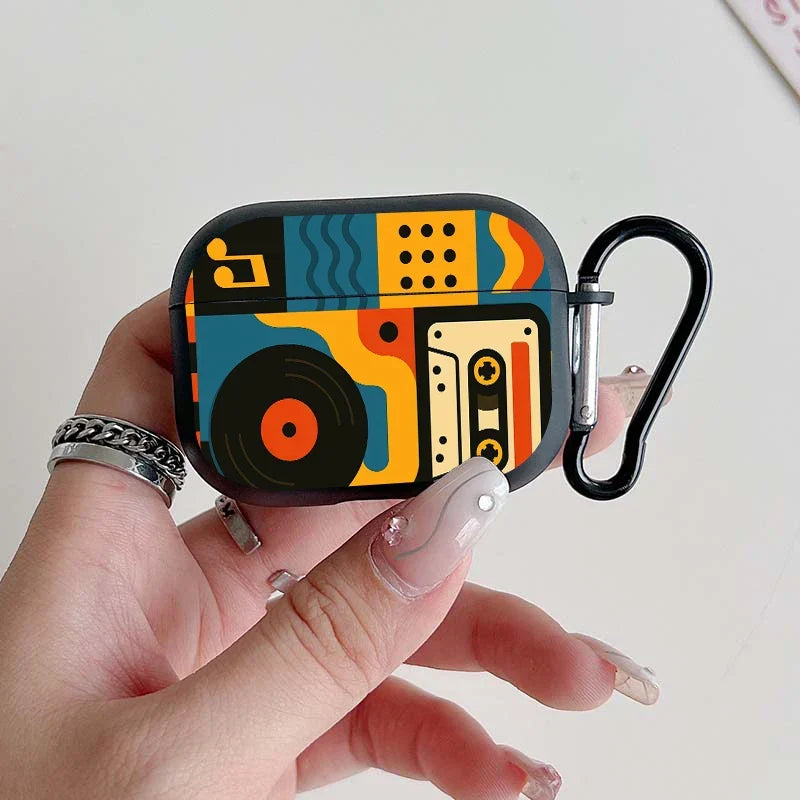 Retro Music Print Case for AirPods, Six Model Fits