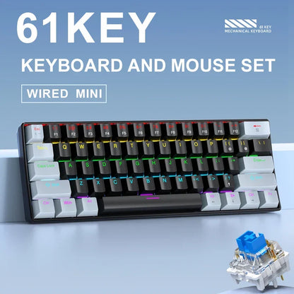 K61 Mini Mechanical Keyboard, 61 Keys, RGB