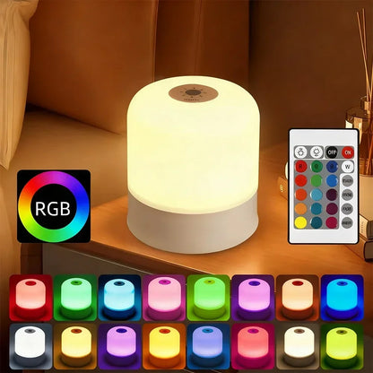 Dimmable Bedside Night Light, Plug-In or Rechargeable