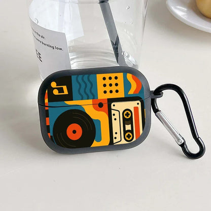 Retro Music Print Case for AirPods, Six Model Fits