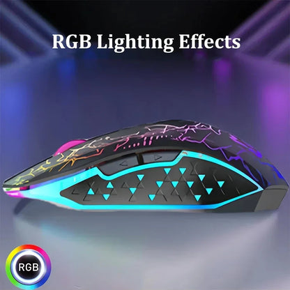 Bluetooth 5.2 RGB Wireless Mouse, 90 Hour Battery