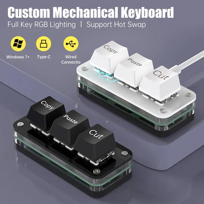 Three-Key Macro Mechanical Keypad, Hot Swappable