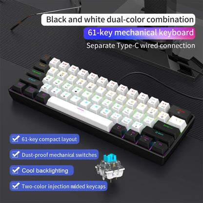 61 Key Mini Mechanical Keyboard, Backlit