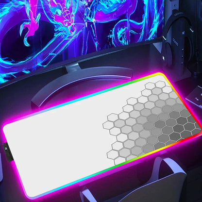 RGB Hexagon Pattern Desk Mat, Anti-Slip, Six Sizes