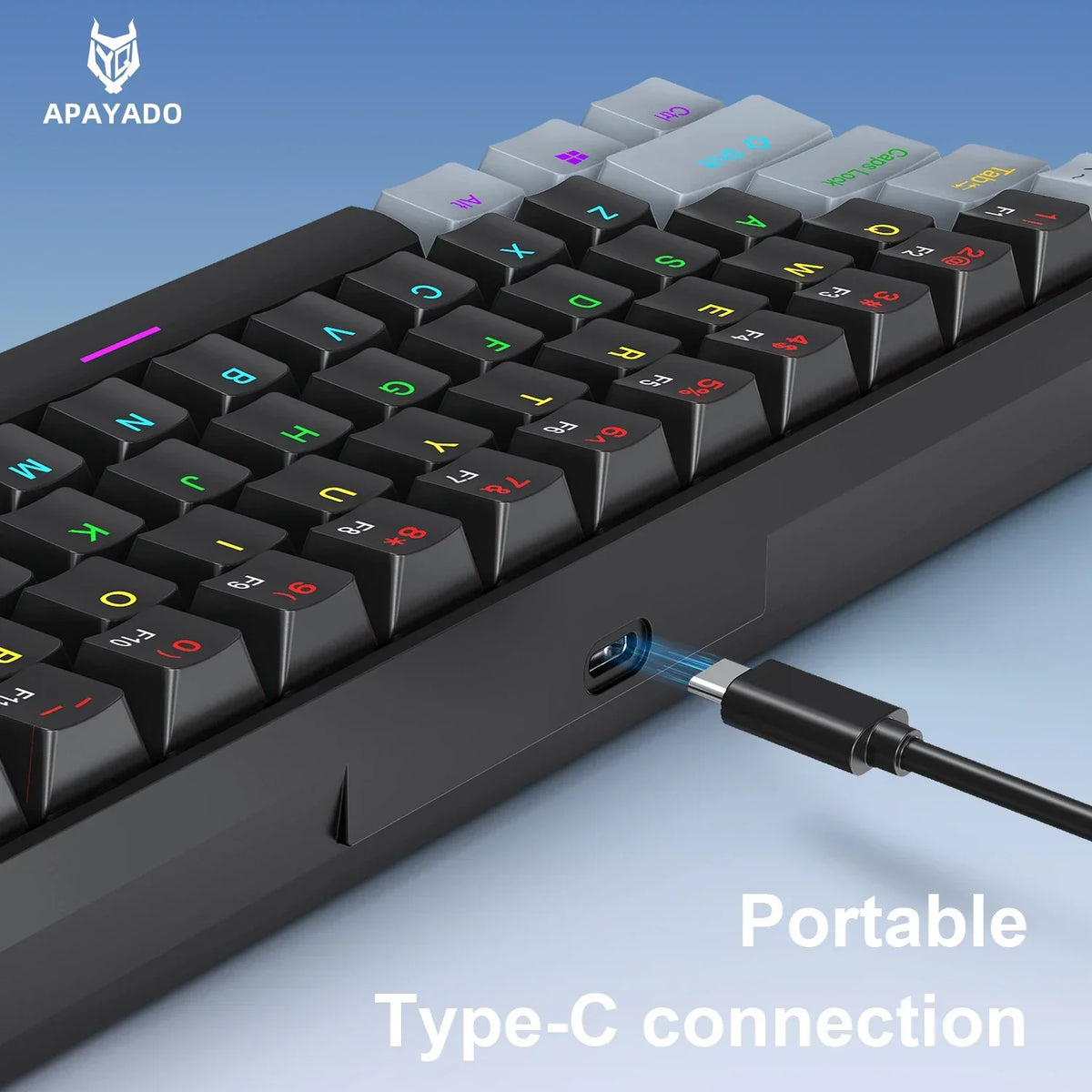 K61 Mini Mechanical Keyboard, 61 Keys, RGB