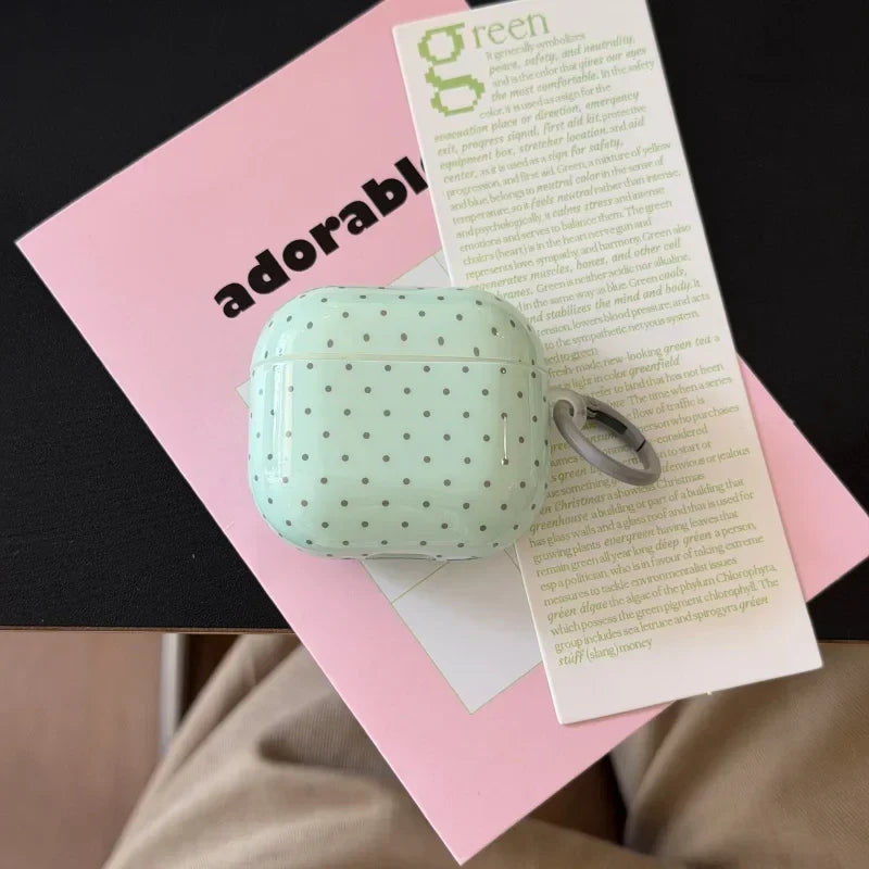 Two-Tone Dot Print Case for AirPods, Seven Model Fits