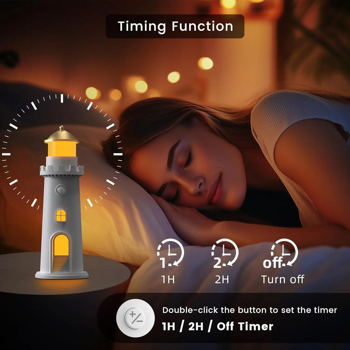 Moon Projection Lamp with Motion Sensor, Rechargeable