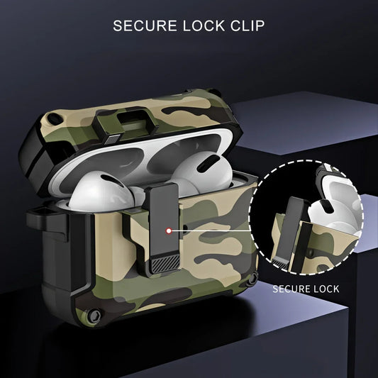 Magnetic Lock Case for AirPods Pro with Quick-Open Clip