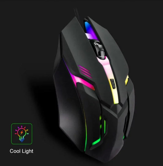 Ergonomic Wired Gaming Mouse, Four Button, RGB