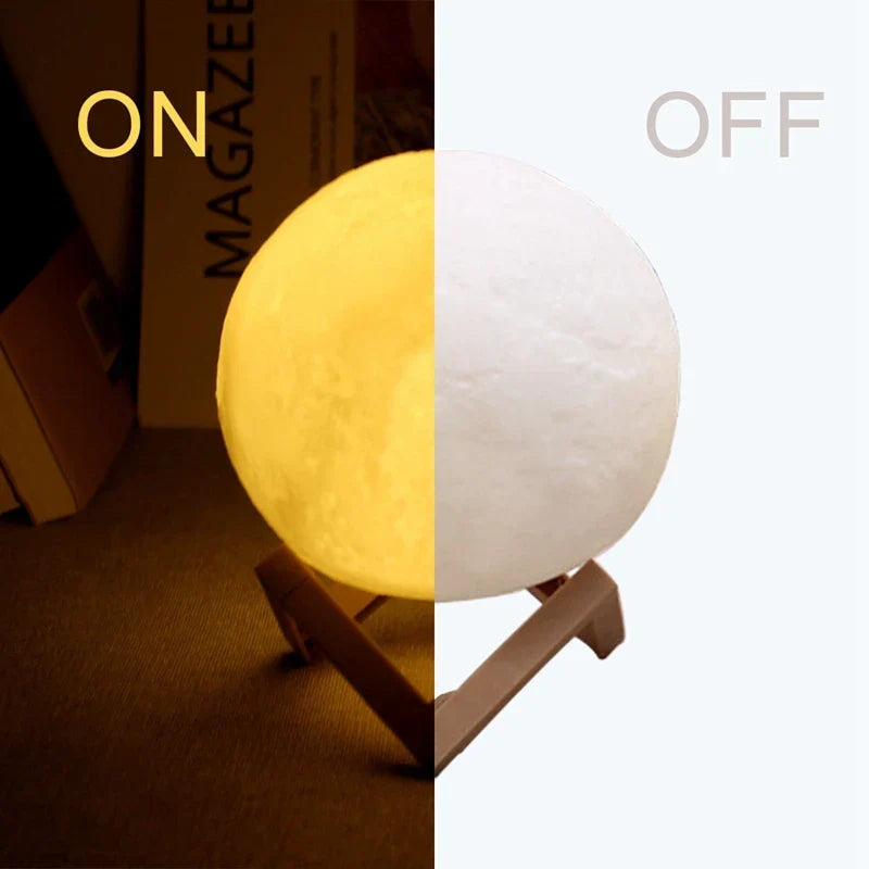 Moon Lamp LED Night Light with Stand, Battery Powered