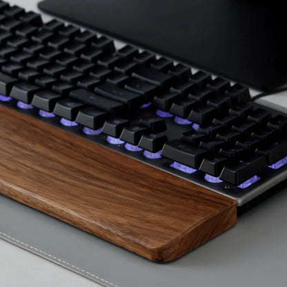 Walnut Wood Keyboard Wrist Rest, Five Sizes