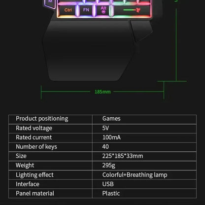 35 Key One-Handed Gaming Keypad, USB