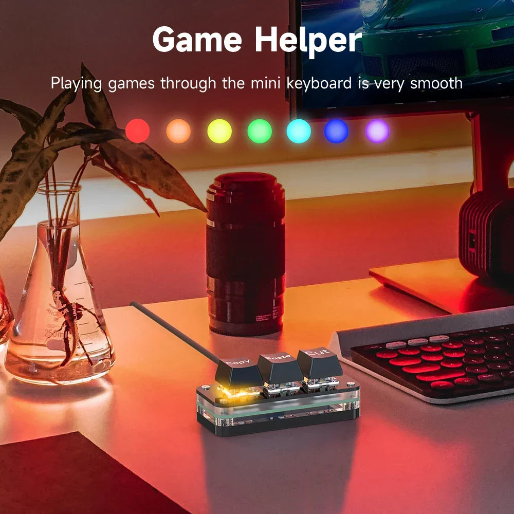 Three-Key Macro Mechanical Keypad, Hot Swappable
