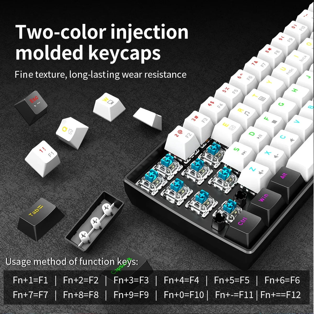 61 Key Mini Mechanical Keyboard, Backlit