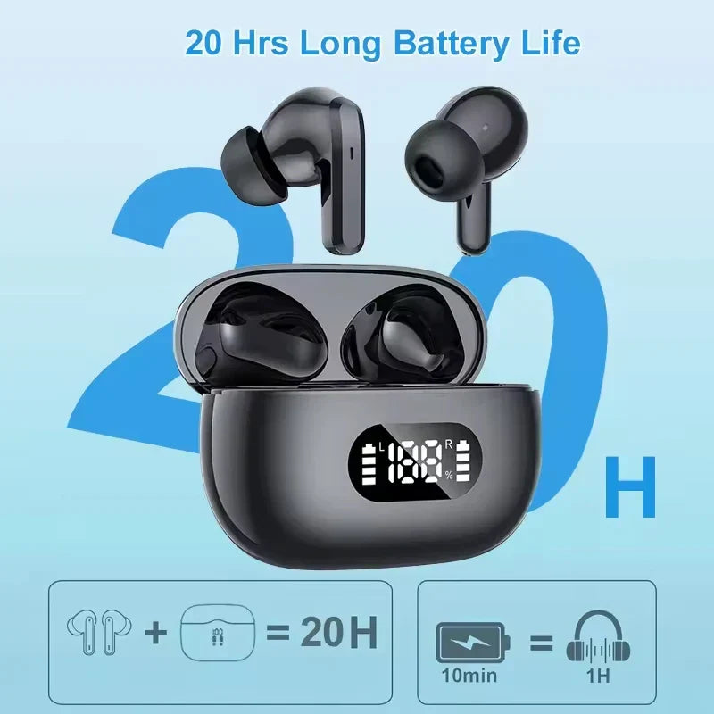 TWS Earbuds with LED Display, 60 Hour Battery, App Support