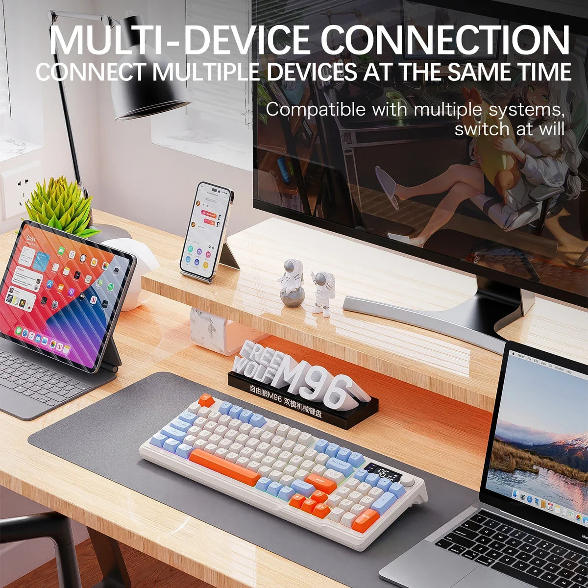M96 Bluetooth Mechanical Keyboard with Display Screen