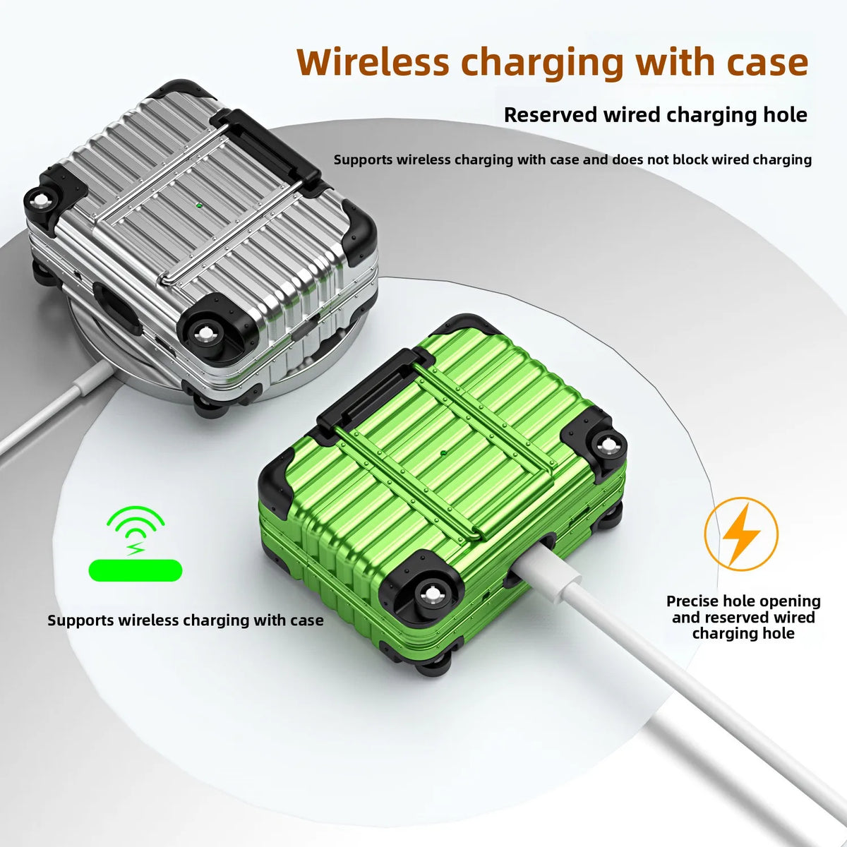 Suitcase Style Case for AirPods, Three Model Fits