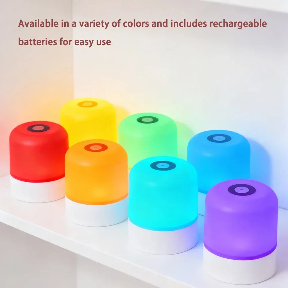 Dimmable Bedside Night Light, Plug-In or Rechargeable