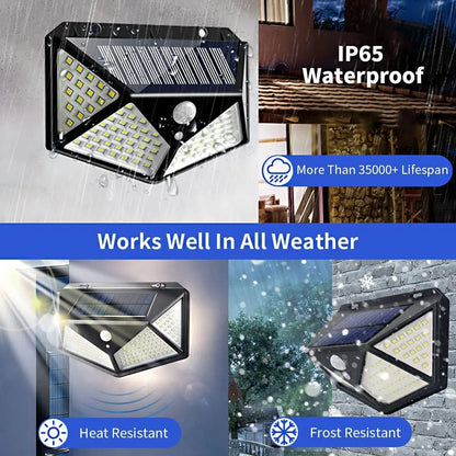 Solar Security Light, 100 LED, IP65 Waterproof