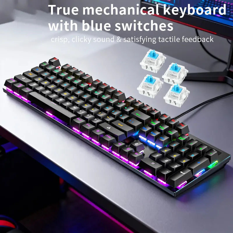 Blue Switch Mechanical Keyboard for Desktop and Laptop