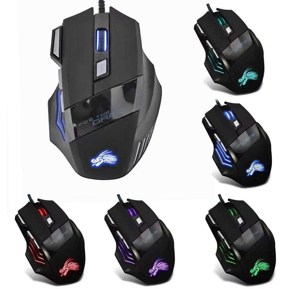 Seven Button Backlit Gaming Mouse, 5500 DPI, Wired