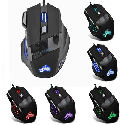Seven Button Backlit Gaming Mouse, 5500 DPI, Wired