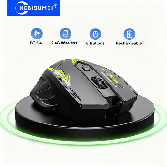 Bluetooth 5.4 Dual-Mode Wireless Mouse, Six Button