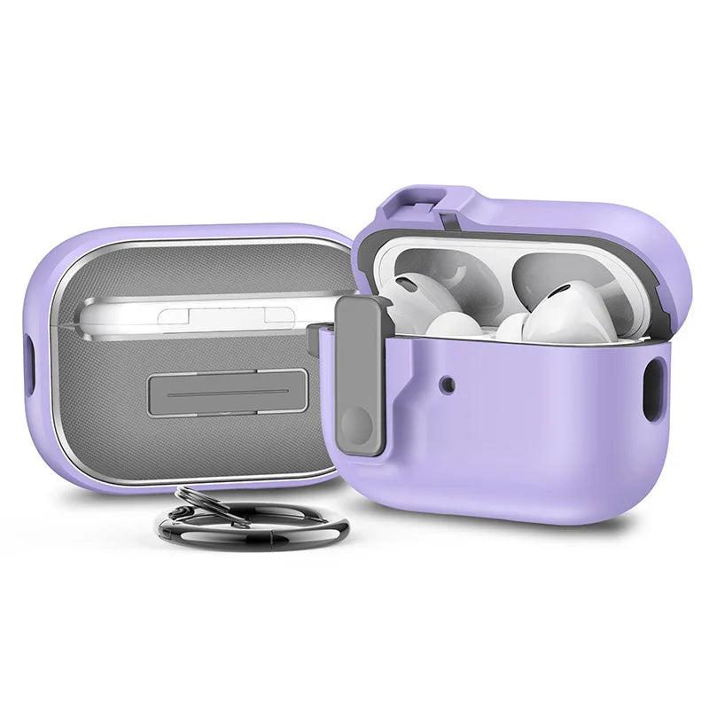Safety Lock Buckle Shockproof Case for AirPods, Four Fits