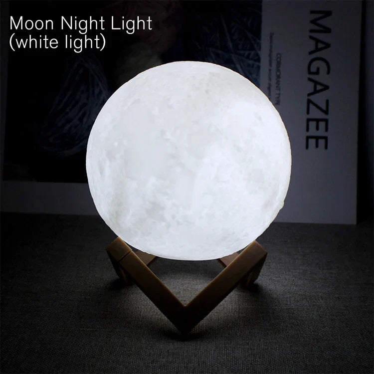 Moon Lamp LED Night Light with Stand, Battery Powered