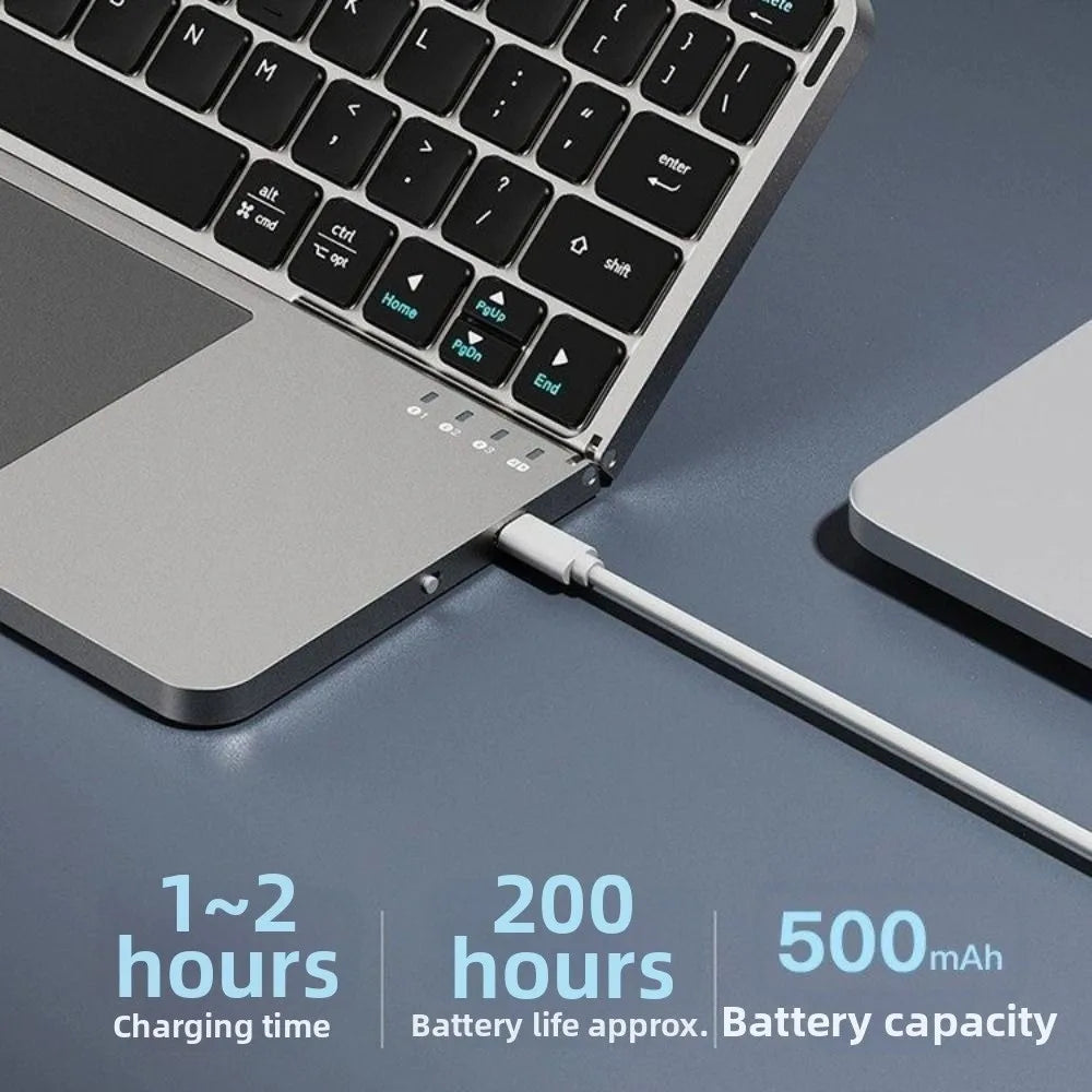 Foldable Bluetooth 5.3 Keyboard, Detachable
