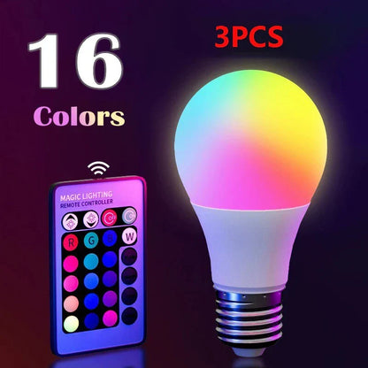 RGB Colour Changing E27 Bulb, 16 Colours, 110 to 240V