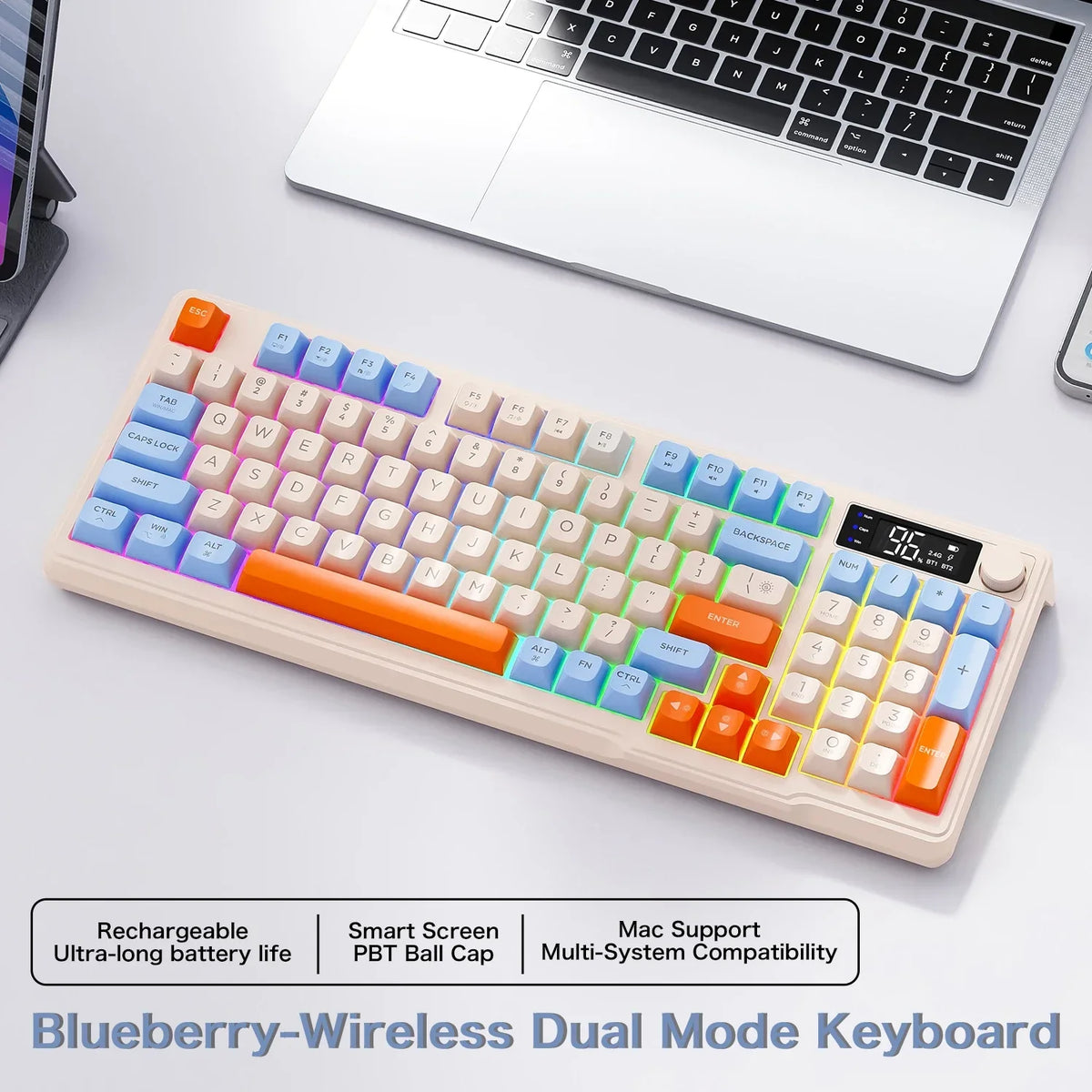 M96 Bluetooth Mechanical Keyboard with Display Screen