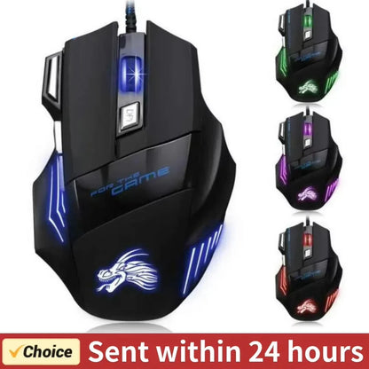 Seven Button Backlit Gaming Mouse, 5500 DPI, Wired