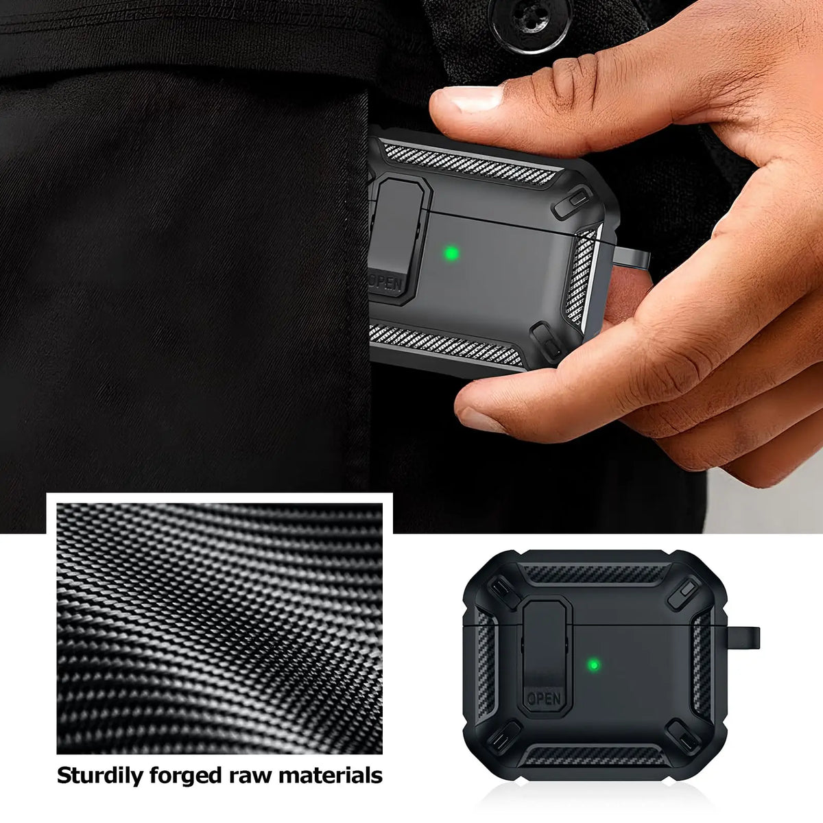 Secure Lock Hard Shell Case for AirPods Pro 3