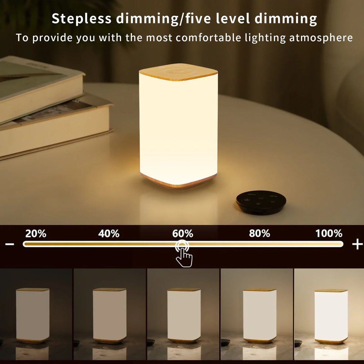 Touch and Remote Night Light, USB Rechargeable, 2W
