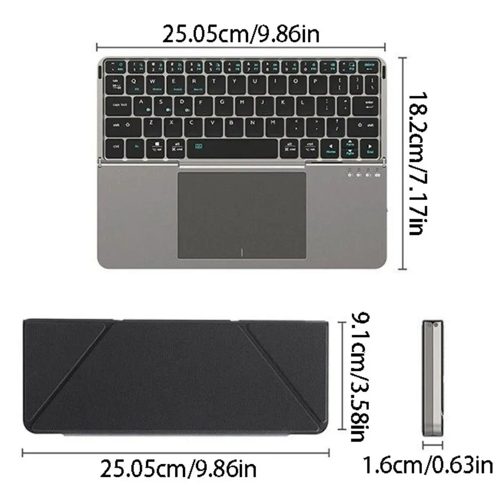 Foldable Bluetooth 5.3 Keyboard, Detachable