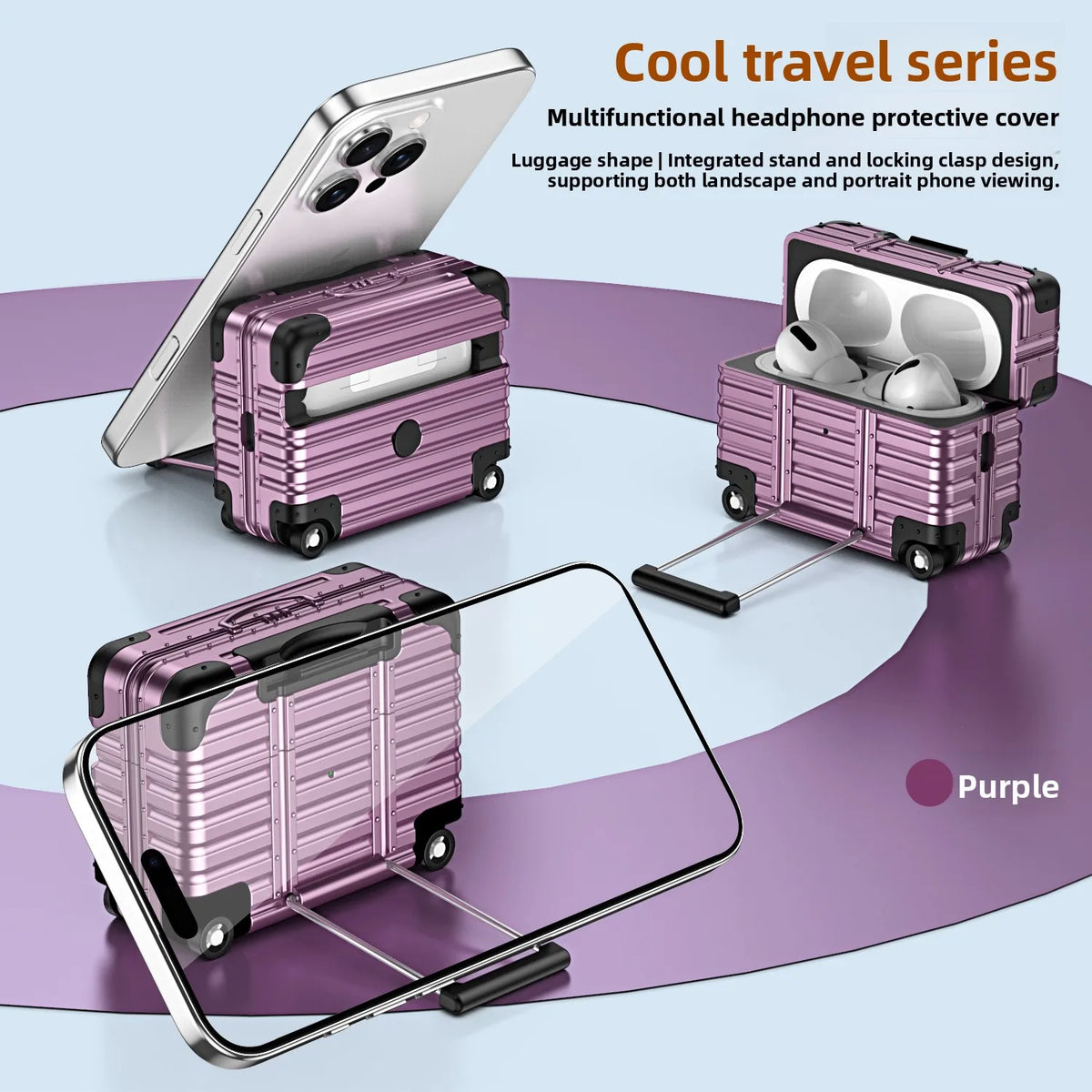 Suitcase Style Case for AirPods, Three Model Fits