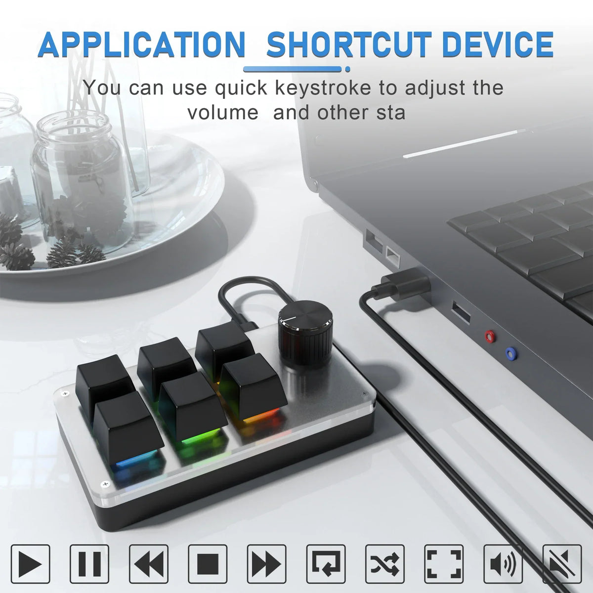 Six Key Macro Keypad with RGB and Control Knob