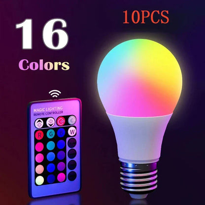 RGB Colour Changing E27 Bulb, 16 Colours, 110 to 240V