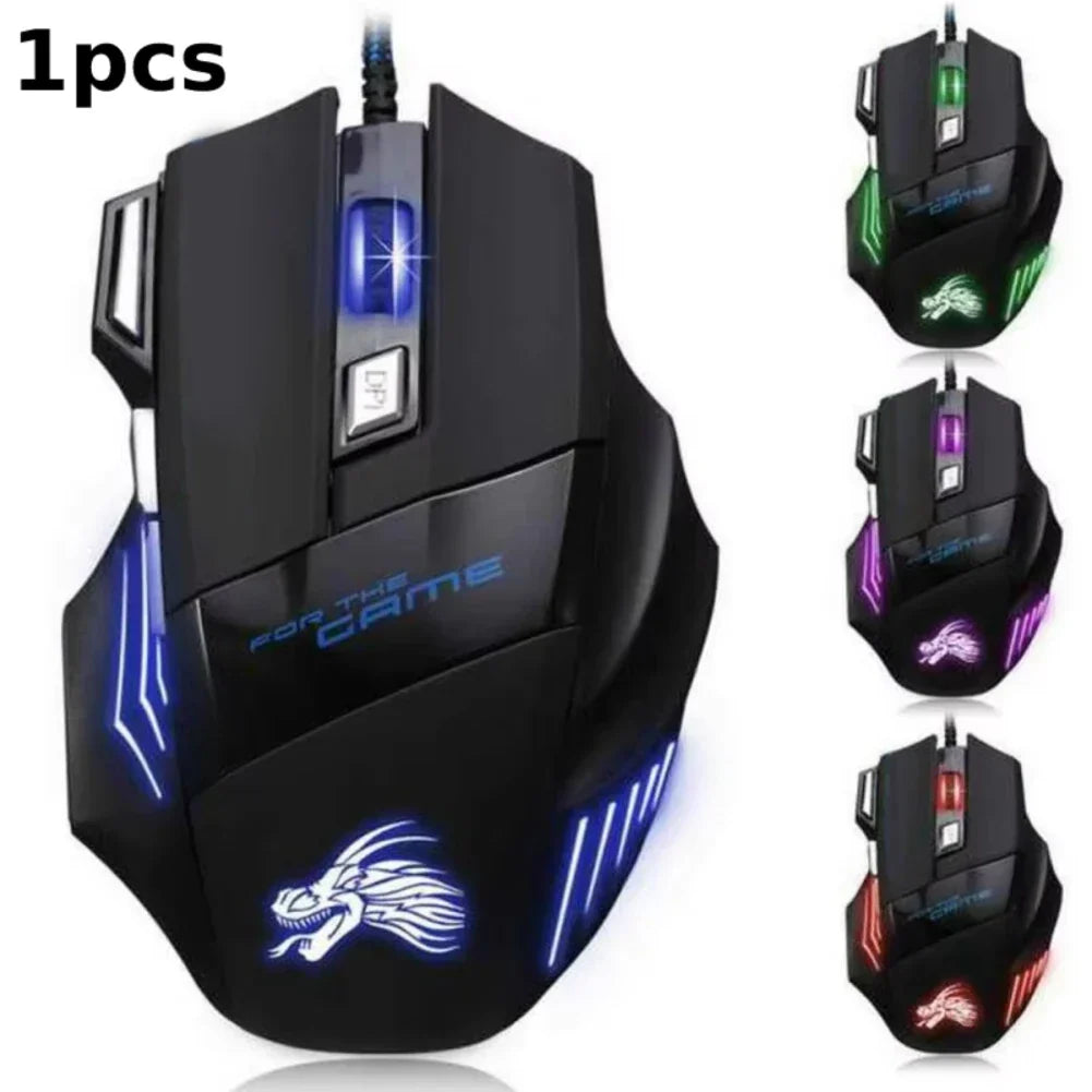 Seven Button Backlit Gaming Mouse, 5500 DPI, Wired