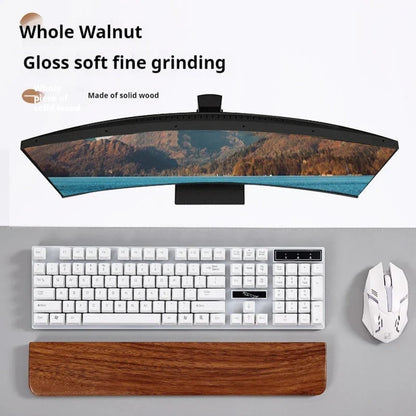Walnut Wood Keyboard Wrist Rest, Five Sizes
