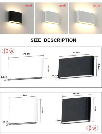 Aluminium Up and Down Wall Light, 12W, 90 to 260V