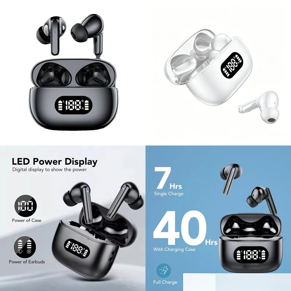 TWS Earbuds with LED Display, 60 Hour Battery, App Support
