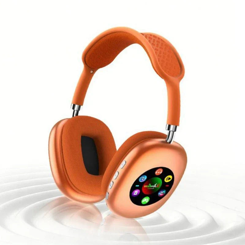 Wireless Headphones with Detachable LCD Touch Screen