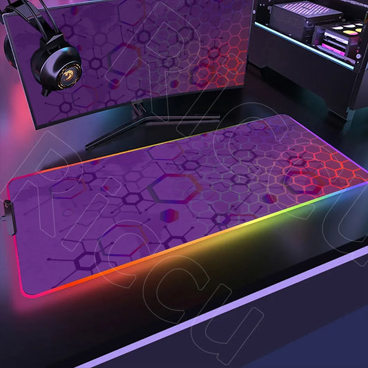 RGB Geometry LED Desk Mat, 400 x 900 mm