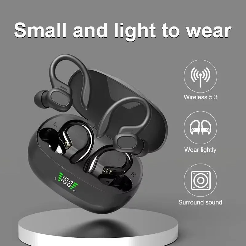Ear Hook Sports Earbuds with 300mAh Case, Bluetooth 5.3