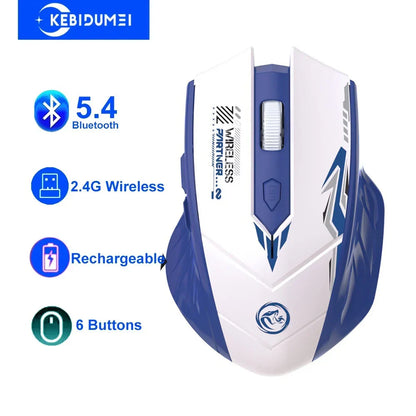 Bluetooth 5.4 Dual-Mode Wireless Mouse, Six Button